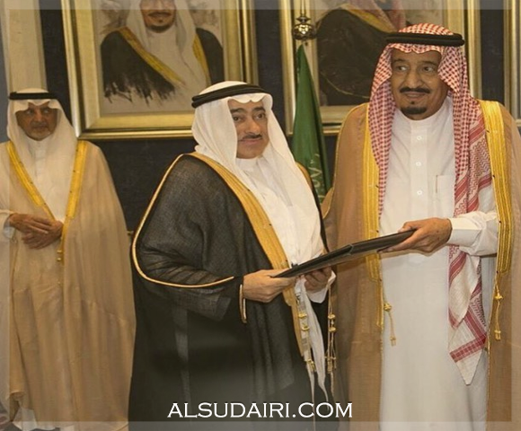 الملك سلمان بن عبدالعزيز  والامير خالد  الفيصل وناصر بن محمد السديري حفظهم الله