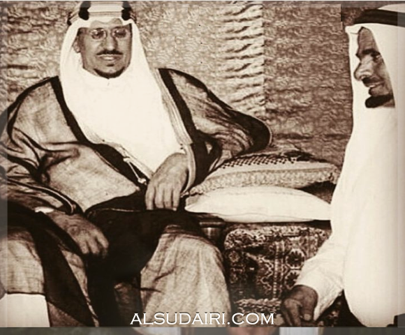 الملك سعود وعبدالله بن سعد السديري رحمهم الله